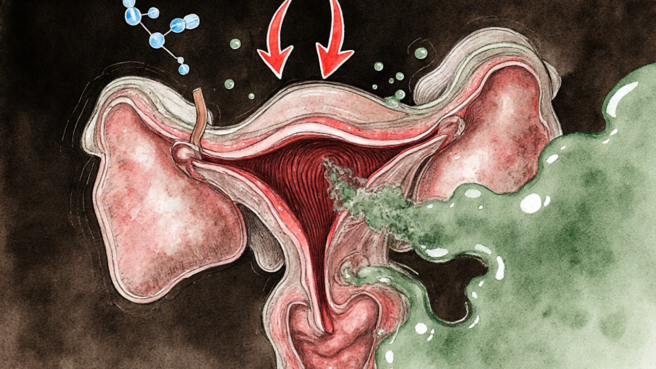 Illustrated cross-section of prostate and urethra constricted by medication molecules, with safe alternatives shown beside it.