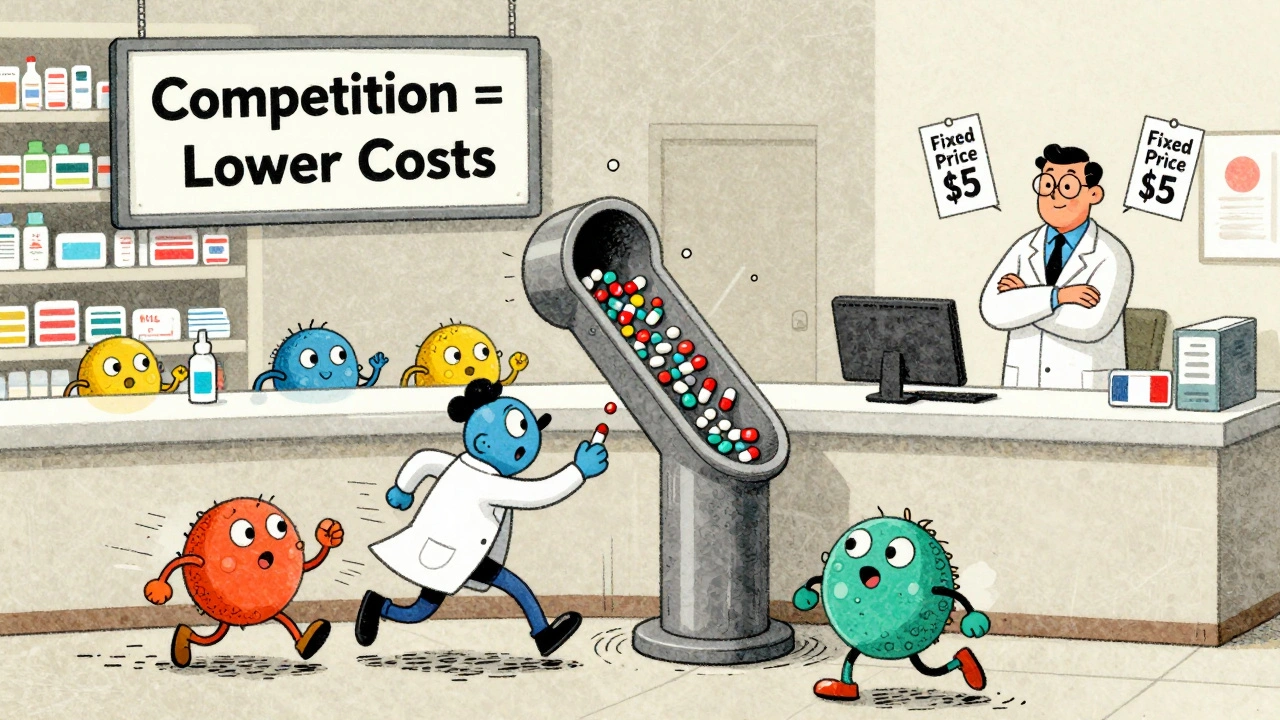 Quirky generic drug makers racing to lower prices while foreign pharmacists watch